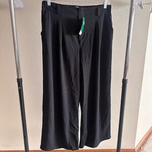 NEW Halara Black Side Pocket Wide Leg Waffle Pant - Women's XL